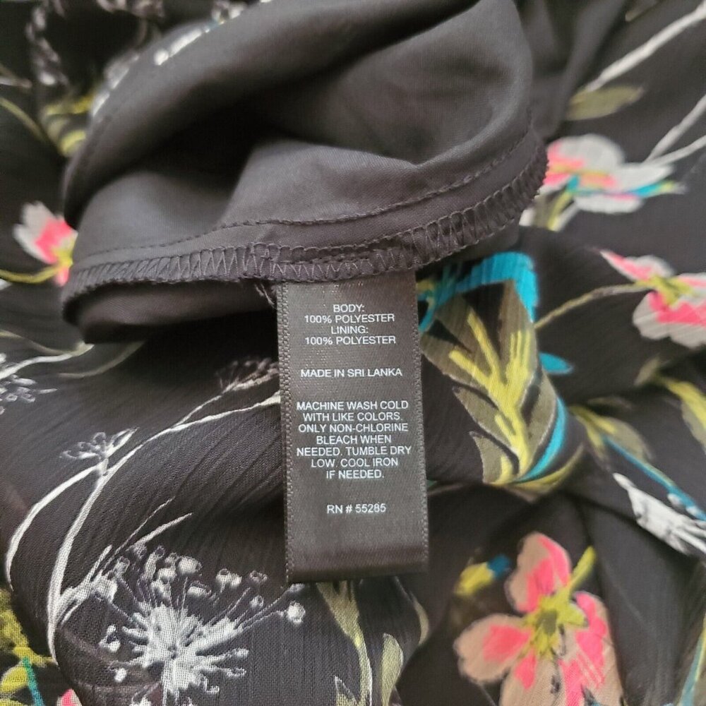 Express Skirt  Black  Floral Skirt S/P Sheer Witchy Whimsygoth Gypsy Black Flora - Picture 5 of 7